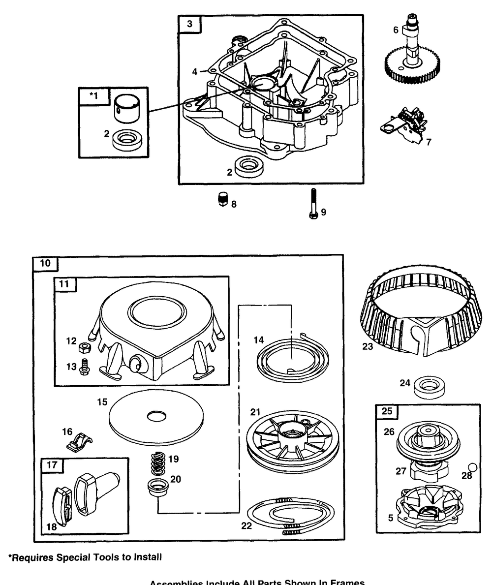Engine Sump And Starter (Models 933r And 933e) Diagram and Parts List for 933E 12AE751100-Cut Cub Cadet Lawn Mower